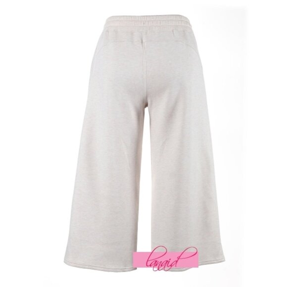 Spanx AirEssentials Cropped Wide Leg Pants Oatmeal Heather High-Rise Trousers XL - Picture 5 of 8